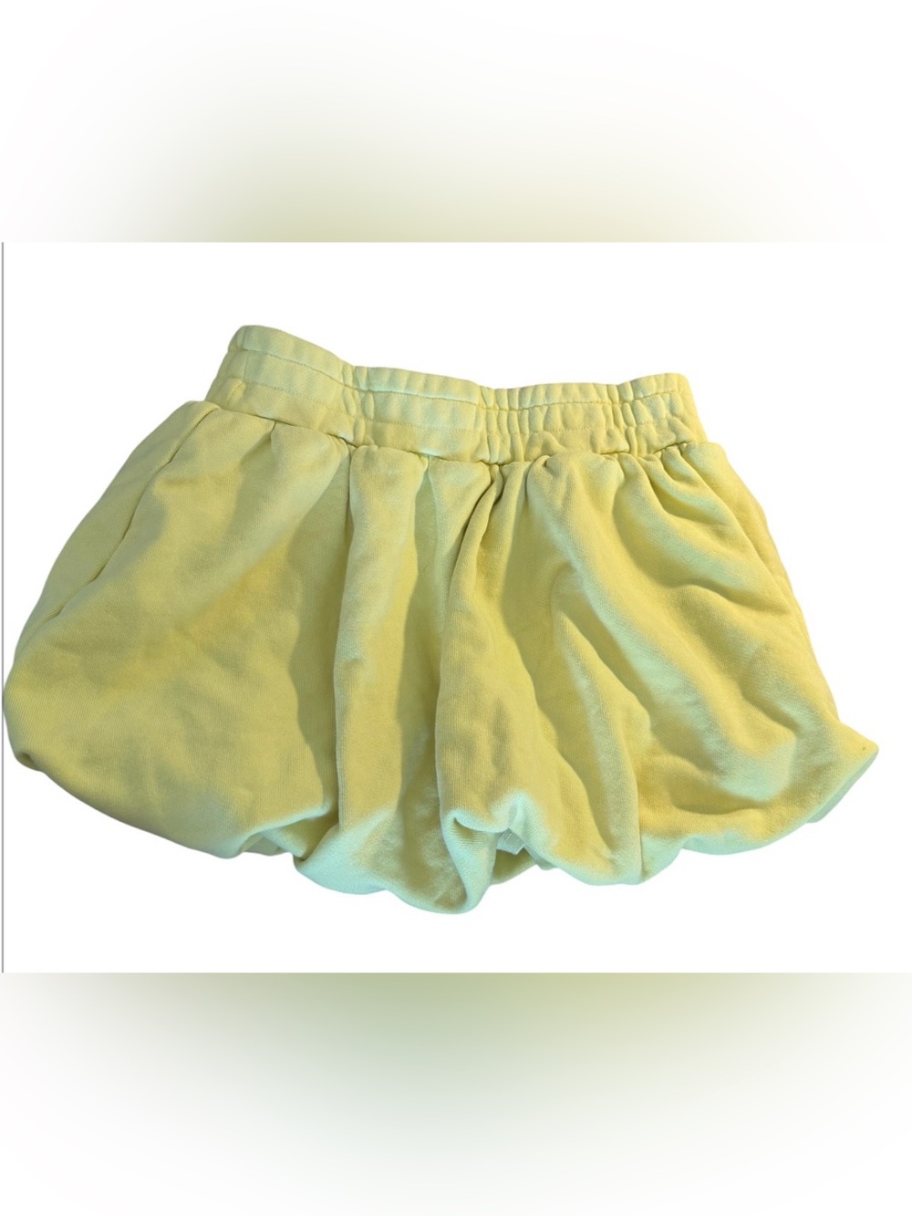 RAY Yellow 🔥 Bubble Skort Shorts Size Small Cotton Built In Shorts Trendy - Picture 3 of 6